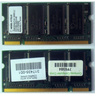 Модуль памяти 256MB DDR Memory SODIMM в Прокопьевске, DDR266 (PC2100) в Прокопьевске, CL2 в Прокопьевске, 200-pin в Прокопьевске, p/n: 317435-001 (для ноутбуков Compaq Evo/Presario) - Прокопьевск